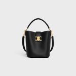 SMALL BUCKET LOUISE IN SMOOTH CALFSKIN BLACK